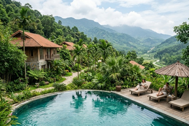 Khu nghỉ dưỡng ngoại thành xanh mát