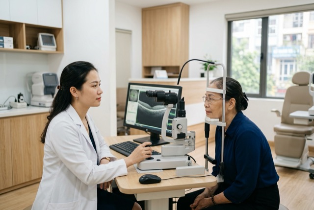 Phòng khám mắt với máy OCT