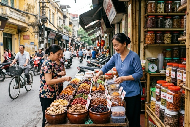 Quầy ô mai phố Hàng Đường