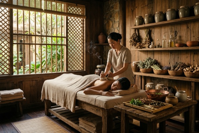 Phòng spa với thảo dược Việt