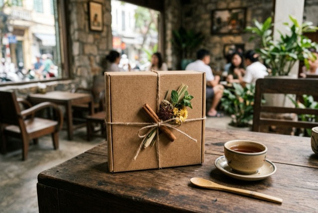 Hộp trà thảo dược mang về